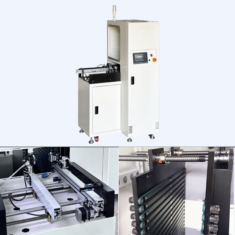 PCB buffer machine with lift and conveyor details